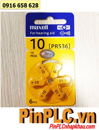 Pin PR536 _Pin số 10; Pin máy trợ thính Maxell PR536; Pin máy trợ thính số Maxell 10 _Made in Germany